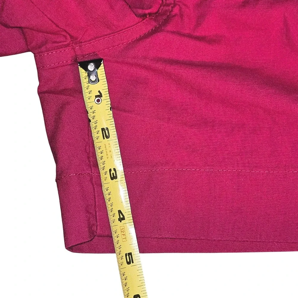 Vintage‎ Mom Hot Pink Pleated Cotton Short Elastic Waist Women Large Grandmacore